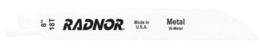 6" X 3/4" X .035" X 18 Tooth Per Inch Style 618 Radnor® Reciprocating Saw Blade (5 Per Package)