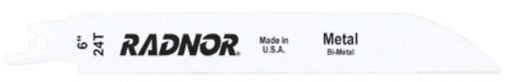 6" X 3/4" X .035" X 24 Tooth Per Inch Style 624 Radnor® Reciprocating Saw Blade (5 Per Package)