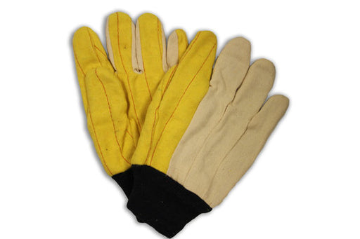Radnor¬Æ Medium Weight White And Gold 100% Cotton Gold Chore Palm And Canvas Back Uncoated Work Gloves With Standard Liner And Knit Wrist