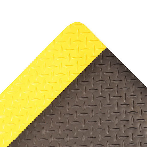 Superior Manufacturing 2" X 75" Yellow And Black 3/4" Thick Vinyl 975 Cushion Trax¬Æ Ultra‚Ñ¢ Non-Slip Anti-Fatigue Floor Mat