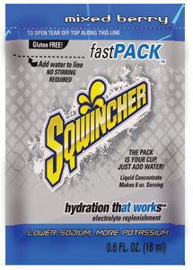 Sqwincher¬Æ .6 Ounce Fast Pack¬Æ Liquid Concentrate Packet Mixed Berry Electrolyte Drink - Yields 6 Ounces (50 Single Serving Packets Per Box)