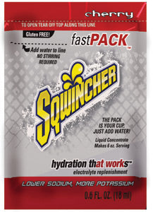 Sqwincher¬Æ .6 Ounce Fast Pack¬Æ Liquid Concentrate Packet Cherry Electrolyte Drink - Yields 6 Ounces (50 Single Serving Packets Per Box)