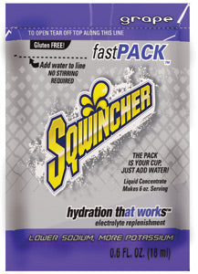 Sqwincher¬Æ .6 Ounce Fast Pack¬Æ Liquid Concentrate Packet Grape Electrolyte Drink - Yields 6 Ounces (50 Single Serving Packets Per Box)