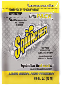 Sqwincher¬Æ .6 Ounce Fast Pack¬Æ Liquid Concentrate Packet Lemonade Electrolyte Drink - Yields 6 Ounces (50 Single Serving Packets Per Box)