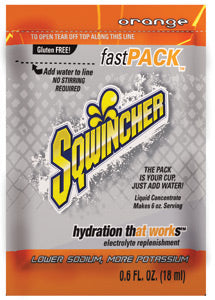 Sqwincher¬Æ .6 Ounce Fast Pack¬Æ Liquid Concentrate Packet Orange Electrolyte Drink - Yields 6 Ounces (50 Single Serving Packets Per Box)