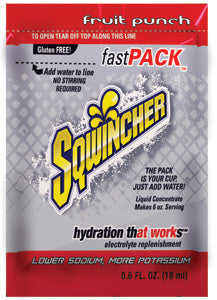 Sqwincher¬Æ .6 Ounce Fast Pack¬Æ Liquid Concentrate Packet Fruit Punch Electrolyte Drink - Yields 6 Ounces (50 Single Serving Packets Per Box)