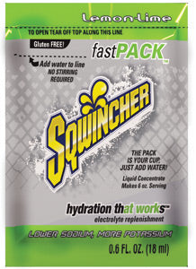 Sqwincher¬Æ .6 Ounce Fast Pack¬Æ Liquid Concentrate Packet Lemon Lime Electrolyte Drink - Yields 6 Ounces (50 Single Serving Packets Per Box)