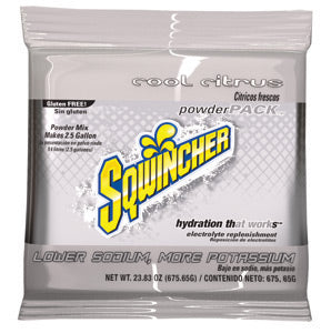 Sqwincher¬Æ 23.83 Ounce Powder Pack‚Ñ¢ Instant Powder Concentrate Packet Cool Citrus Electrolyte Drink - Yields 2.5 Gallons (32 Packets Per Case)