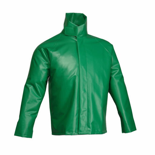 Tingley 2X 32" Green SafetyFlex¬Æ 17 mil PVC And Polyester Rain Jacket With Snap And Storm Flap Closure