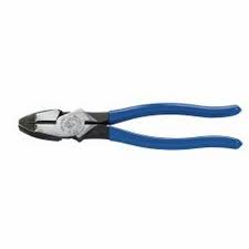 Klein Tools 1 9/32" X 1 5/32" X 9 1/4" Black Oxide Drop Forged Alloy Steel Heavy Duty Square Nose Ironworker's Plier With Royal Blue Plastic Dipped Handle