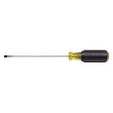 Klein Tools 3/16'' X 10" X 13 3/4" Chrome Plated Round Shank Cabinet Screwdriver With Cushion Grip Handle