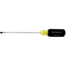 Klein Tools 3/16'' X 8" X 11 3/4" Chrome Plated Round Shank Cabinet Screwdriver With Cushion Grip Handle
