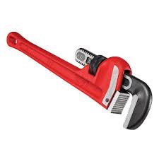 Ridgid® 8" Red Alloy Steel Heavy Duty Straight Pipe Wrench With I-Beam Handle