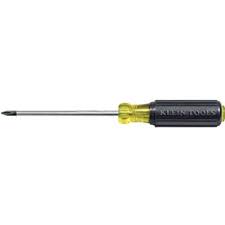 Klein Tools NO 0 X 3" X 5 3/4" Chrome Plated Miniature Round Shank Phillips® Screwdriver With Cushion Grip Handle