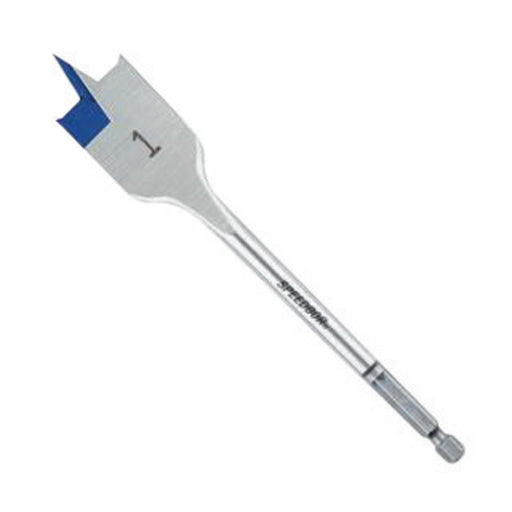 IRWIN® SPEEDBOR® LOCK-N-LOAD™ 1" X 6" Bright High Carbon Steel Spade Bit With 1/4" Grooved Hex Shank (Carded)