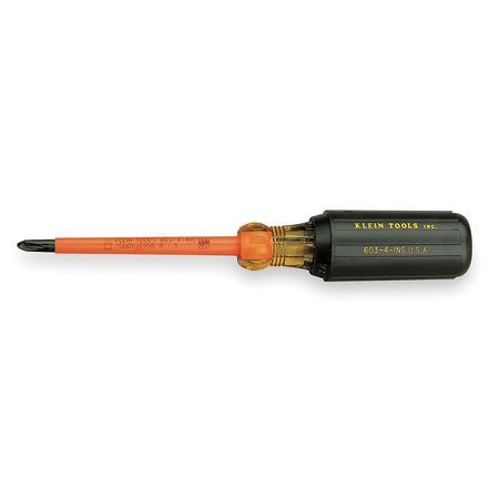 Klein Tools NO 2 X 4" X 8 5/16" Steel Insulated Round Shank Phillips® Screwdriver With Cushion Grip Handle