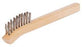 Weiler® 1 3/8" Scratch Brush With 7 1/2" X 1/2" Block, 3 X 7 Rows, Wood Handle And .006" X 1/2" Brass Trim