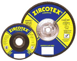 FlexOvit® ZIRCOTEX® 4-1/2" X 7/8" 60 Grit Type 29 Flap Disc