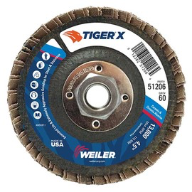 Weiler® TIGer® X 4 1/2 X 5/8 - 11 60 Grit Type 29 Flap Disc