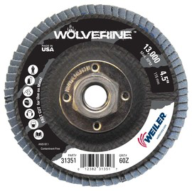 Weiler® Wolverine™ 4 1/2 X 5/8 - 11 60 Grit Type 29 Flap Disc