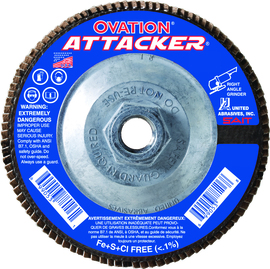 United Abrasives, Inc. SAIT Ovation® Attacker® 4 1/2" X 5/8" - 11 40X Grit Type 27 Flap Disc