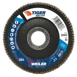 Weiler® TIGer® Big Cat 4 1/2 X 7/8 40 Grit Type 27 Flap Disc