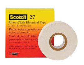 3M™ 3/4" X 66' White Series 27 7 mil Glass Cloth Premium Grade Electrical Tape