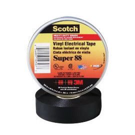 3M™ 3/4" X 66' Black Scotch® Super 88 8.5 mil Flame Retardant PVC Premium Grade Electrical Tape