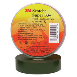 3M™ 3/4" X 52' Black Scotch® Super 33+ 7 mil Flame Retardant PVC Premium Grade Electrical Tape