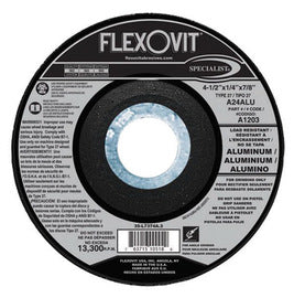FlexOVit™ 4 1/2" X 1/4" X 7/8" A24ALU Aluminum Oxide SPECIALIST® Load Resistant Type 27 Depressed Center Grinding Wheel For Use With Angle Grinder On Aluminum (Qty 1)