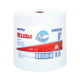 Kimberly-Clark Professional* WYPALL* X60 TERI® 12.500" X 13.400" White HYDROKNIT* Reinforced Disposable Wiper (1100 Per Jumbo Roll)