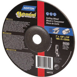 Norton® 7" X 1/8" X 7/8" 36 Grit DC7GFL36 Aluminum Oxide GEMINI® Flexible Type 27 Depressed Center Blending Disc For Use With Right Angle Grinder On Steel, Stainless Steel And Aluminum (Quantiy 20)
