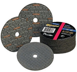 Norton® 4" X 1/8" X 3/8" 36 Grit Very Coarse Aluminum Oxide GEMINI® FREECUT Reinforced Type 1 Straight Cut Off Wheel For Use With Horizontal or Straight Shaft Grinder On Steel And Stainless Steel (Qty 1)