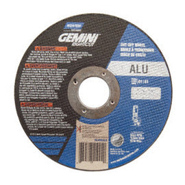 Norton® 6" X 0.045" X 7/8" Aluminum Oxide Gemini® Right Cut™ Type 01/41 Straight Cut Off Wheel For Use With Right Angle Grinder On Aluminum (Quantity 25)