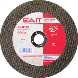 United Abrasives 8" X 3/32" X 5.8" A24R 24 Grit Aluminum Oxide Type 1 Cut Off Wheel (Qty 1)