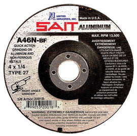 United Abrasives 4 1/2" X 1/4" X 7/8" A46N 46 Grit Aluminum Oxide Type 27 Grinding Wheel (Quantity 25)