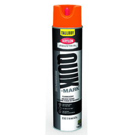 Krylon Industrial 25 Ounce Aerosol Can Flat Fluorescent Orange Quik-Mark™ Tallboy™ Solvent-Based Inverted Marking Paints