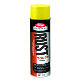 Krylon Industrial 20 Ounce Aerosol Can Gloss Fluorescent Yellow Rust Tough® Acrylic Alkyd Enamel