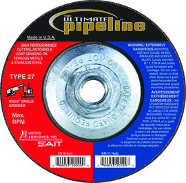 United Abrasives 7" X 1/8" X 5/8" - 11 Ultimate Pipeline™ Proprietary Grain Type 27 Cut Off Wheel (Quantity 10)
