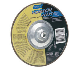 Norton® 5" X 5/8" - 11 X 1/8" 24 Grit Very Coarse Zirconia Alumina Silicon Carbide BlueFire™ Type 27 Depressed Center Grinding Wheel For Use On Foundry Materials (Quantity 20)