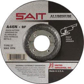 United Abrasives 4" X 1/4" X 5/8" A46N 46 Grit Aluminum Oxide Type 27 Grinding Wheel (Quantity 25)