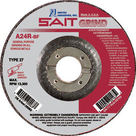 United Abrasives 5" X 3/32" X 7/8" A24R 24 Grit Aluminum Oxide Type 27 Cut Off Wheel (Quantity 25)