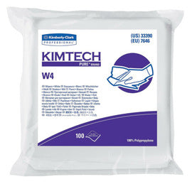 Kimberly-Clark Professional* KIMTECH PURE* W4 9" X 9" White Polypropylene Disposable Critical Task Dry Wiper (100 Per Pack, 5 Pack Per Case)