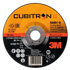 3M™ 6" X 1/4" X 7/8" Cubitron II Ceramic Type 27 Grinding Wheel (Qty 1)