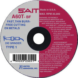 United Abrasives 2" X 1/16" X 3/8" A60T 60 Grit Aluminum Oxide Type 1 Cut Off Wheel (Qty 1)
