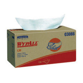 Kimberly-Clark Professional* WYPALL* L30 10" X 9 4/5" White Double Reinforced Crepe General Purpose Wiper (120 Per Pop-Up® Box, 10 Box Per Case)
