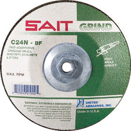 United Abrasives 9" X 1/4" X 7/8" C24N 24 Grit Silicon Carbide Type 27 Grinding Wheel (Qty 1)