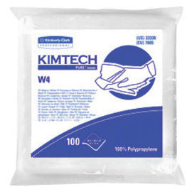 Kimberly-Clark Professional* KIMTECH PURE* W4 12" X 12" White Polypropylene Disposable Critical Task Dry Wiper (100 Per Bag, 5 Bag Per Case)