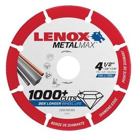 Lenox® 4 1/2" X .050" X 7/8" Lenox METALMAX™ Diamond Grit Solid Steel Type 1 Cut-Off Wheel