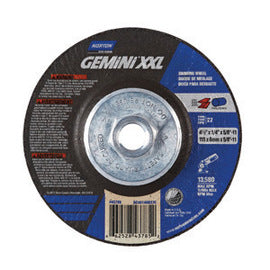 Norton® 4 1/2" X 1/4" X 5/8" - 11 Aluminum Oxide Gemini® XXL Type 27 Grinding Wheel For Use With Right Angle Grinders On Steel And Stainless Steel